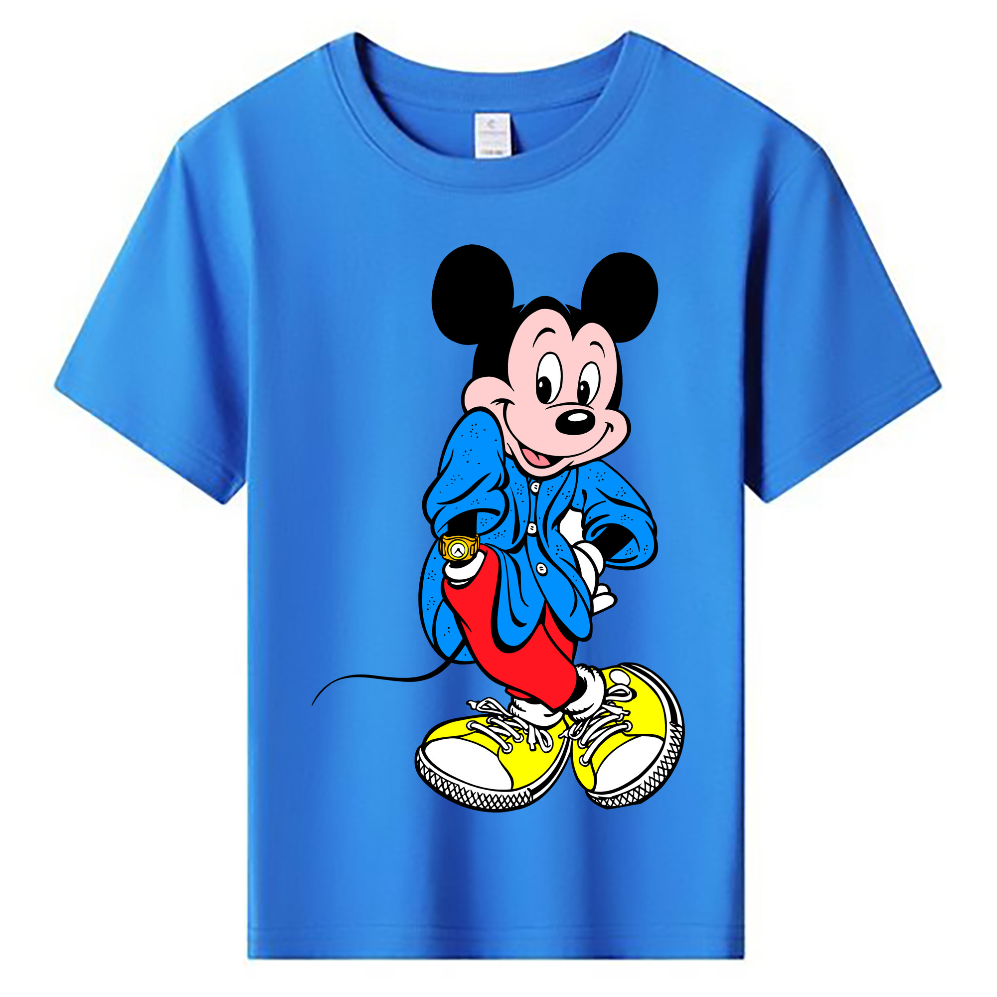 ミッキーマウス Mickey Mouse 綿100％キッズTシャツ（フロントプリント）